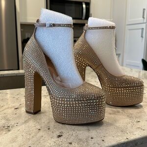 Steve Madden Rhinestone embellished platform heels